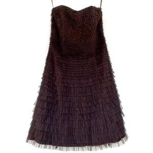 NWT Coast Mon Cheri Aubergine Tulle Prom Dress 8 + Straps